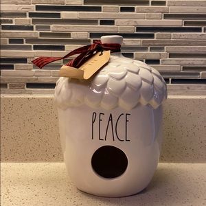 Rae dunn christmas acorn bird house "PEACE"
